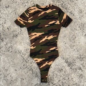 Naked Wardrobe Camouflage Bodysuit, XS